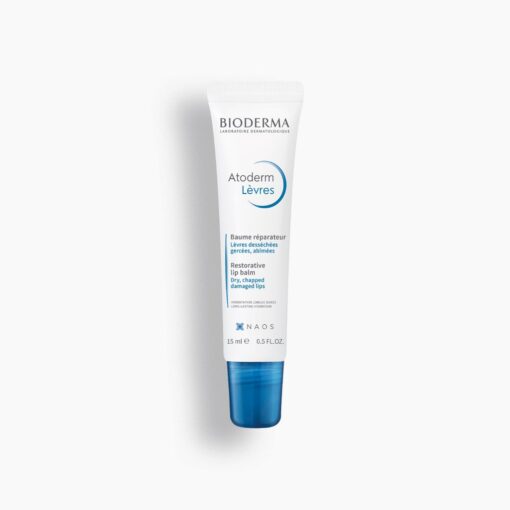 Bioderma Atoderm Lip Balm - Deeply Nourishing & Repairing for Dry & Chapped Lips, Hypoallergenic, 15ml, EN/FR/ES, Case of 240