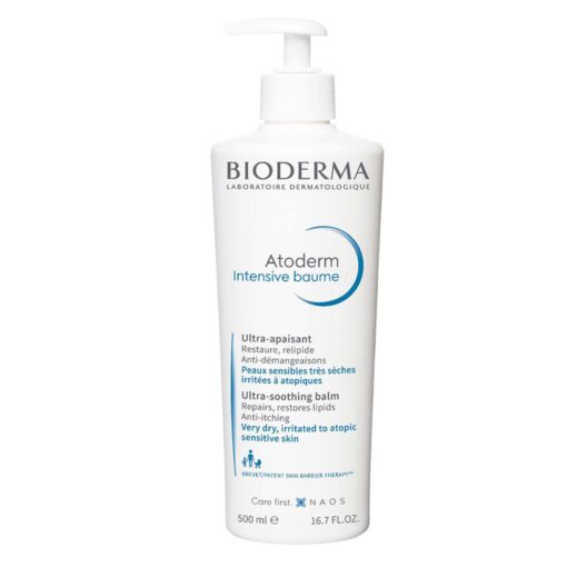 Bioderma Atoderm Intensive Balm - Soothing & Anti-Irritation Care for Eczema-Prone Skin, 500ml, EN/FR/ES, Case of 12