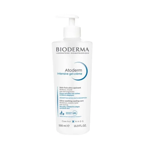 Bioderma Atoderm Intensive Gel-Cream - Lightweight Hydration for Very Dry Skin, 500ml, EN/FR/ES, Case of 12