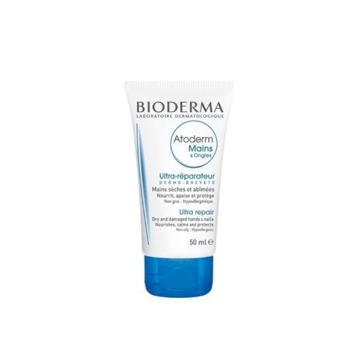 Bioderma Atoderm Hand & Nail Cream Moisturizing Repair Dry Sensitive Skin 50ml, EN/FR/ES, Case of 130
