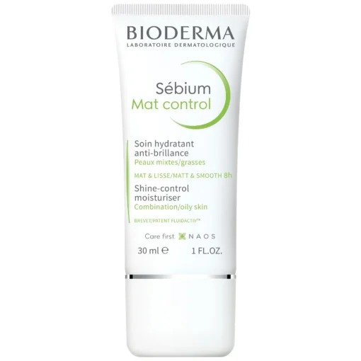 Bioderma Sebium Mat Control - Mattifying Moisturizer for Oily & Acne-Prone Skin, 30ml, EN/FR/ES, Case of 160