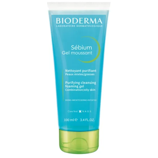 Bioderma Sebium Foaming Gel - Purifying & Gentle Cleanser for Oily & Combination Skin, Soap-Free, 100ml, EN/FR/ES, Case of 50